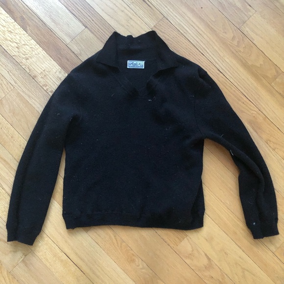 Wool and alpaca fur black sweater - Picture 4 of 5